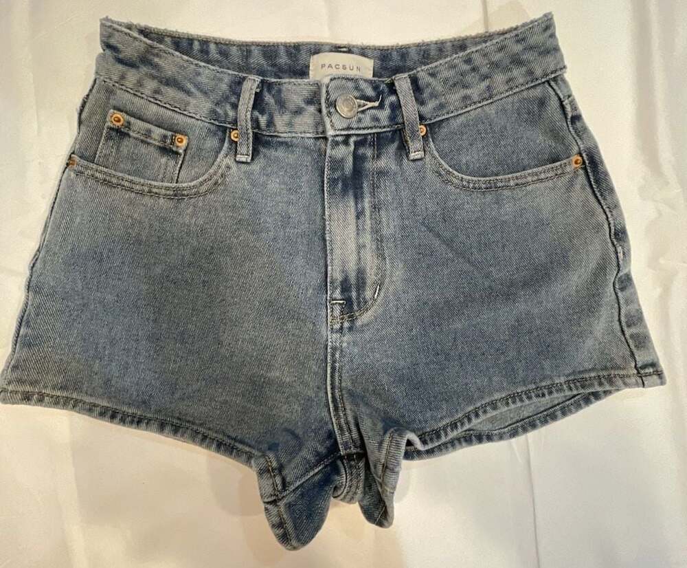 PacSun Women's Highest Rise Festival Medium Wash Denim Shorts 24